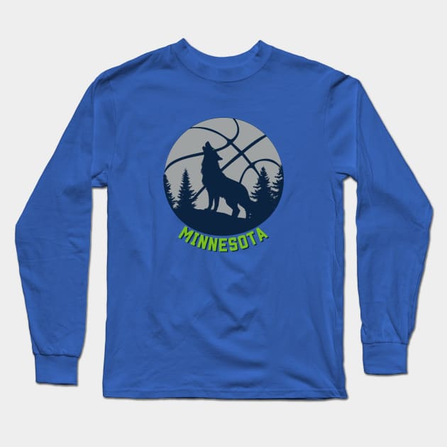 Minnesota Timberwolves "Wolf Outdoors" Basketball Long Sleeve T-Shirt by SiebergGiftsLLC